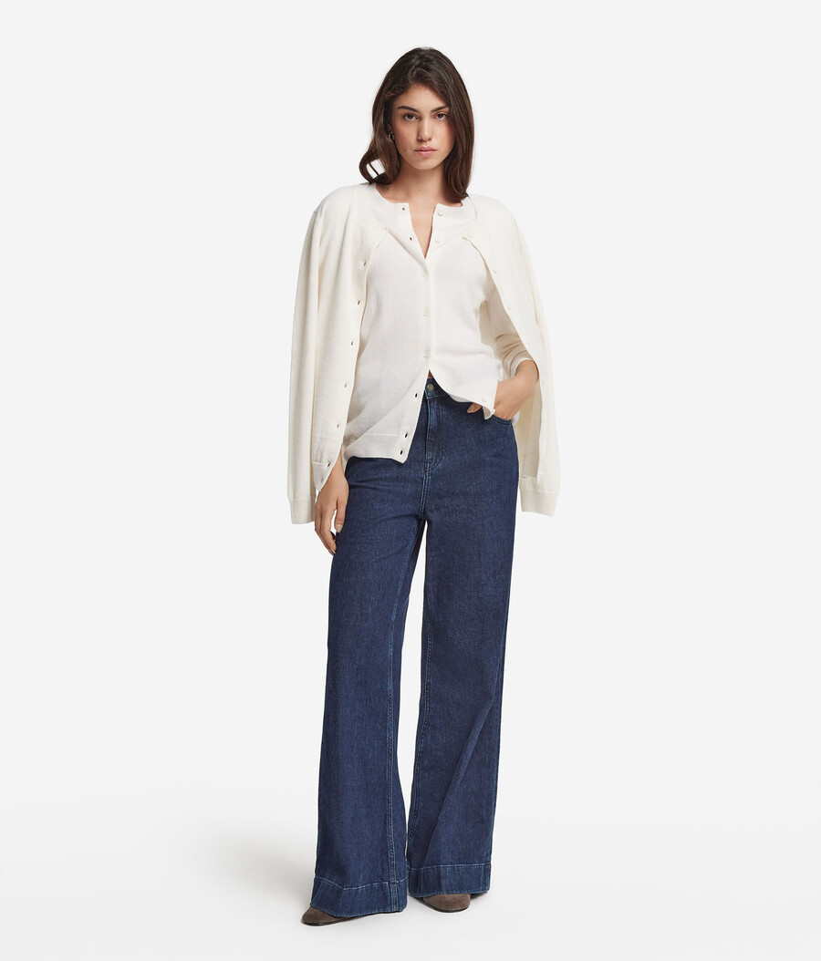 cardigan girocollo in cashmere ultra morbido