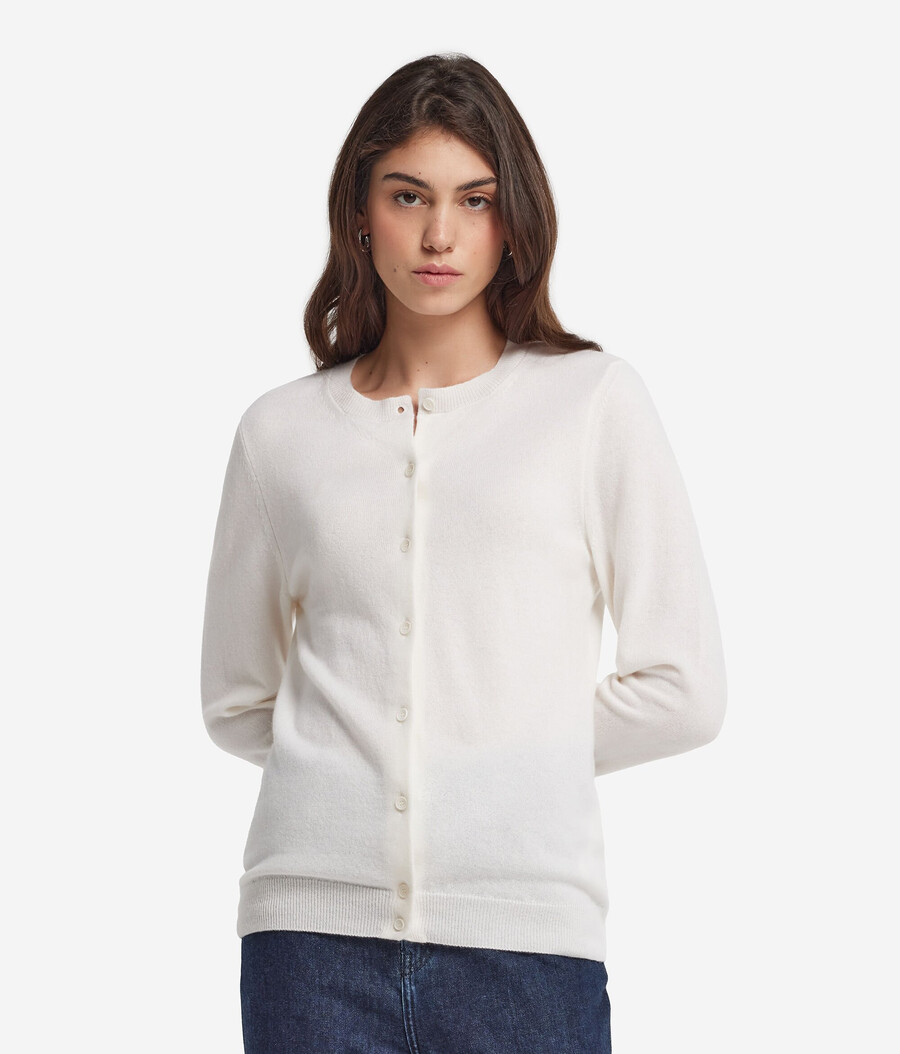 cardigan girocollo in cashmere ultra morbido