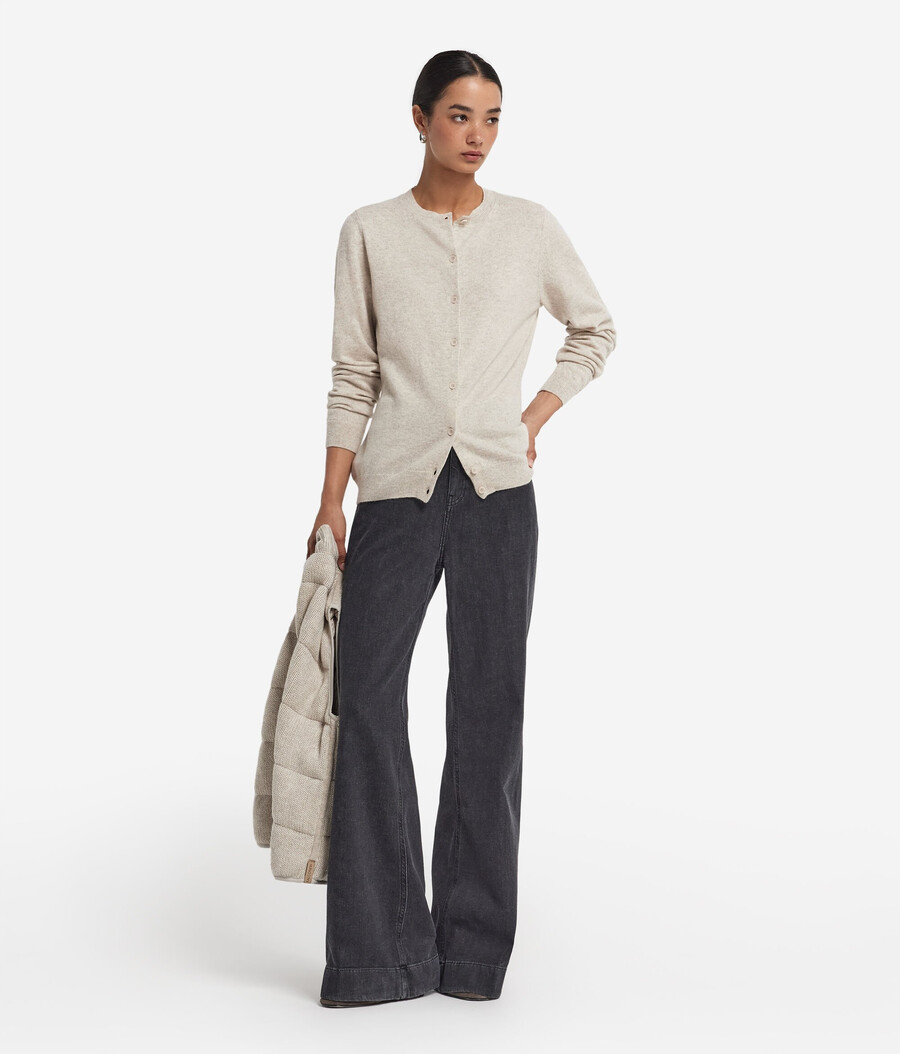 cardigan girocollo in cashmere ultra morbido