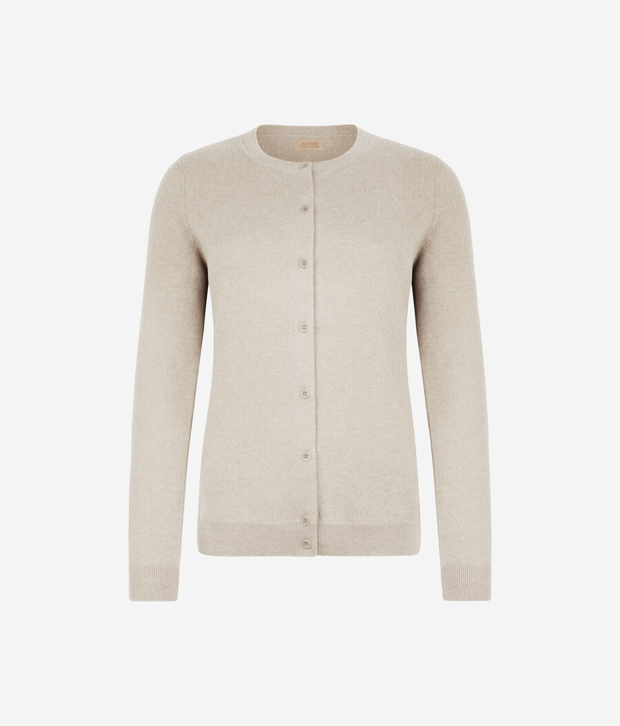cardigan girocollo in cashmere ultra morbido
