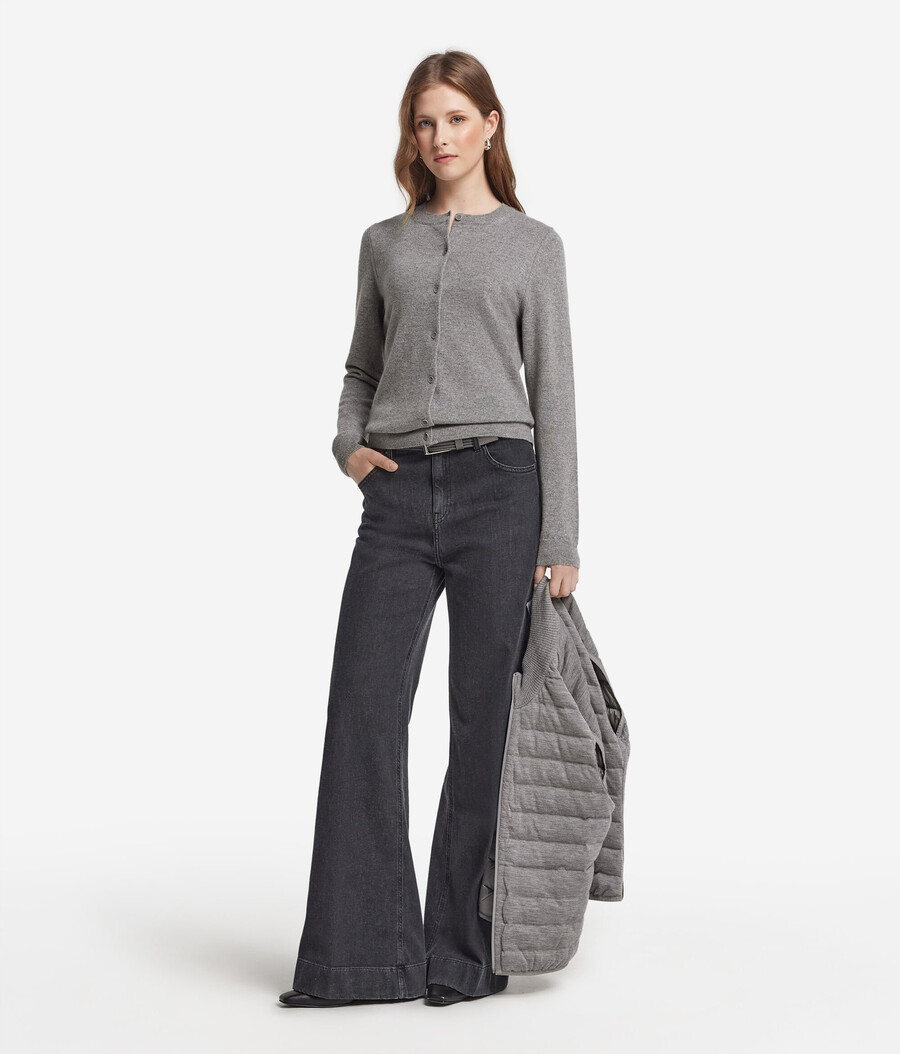 cardigan girocollo in cashmere ultra morbido