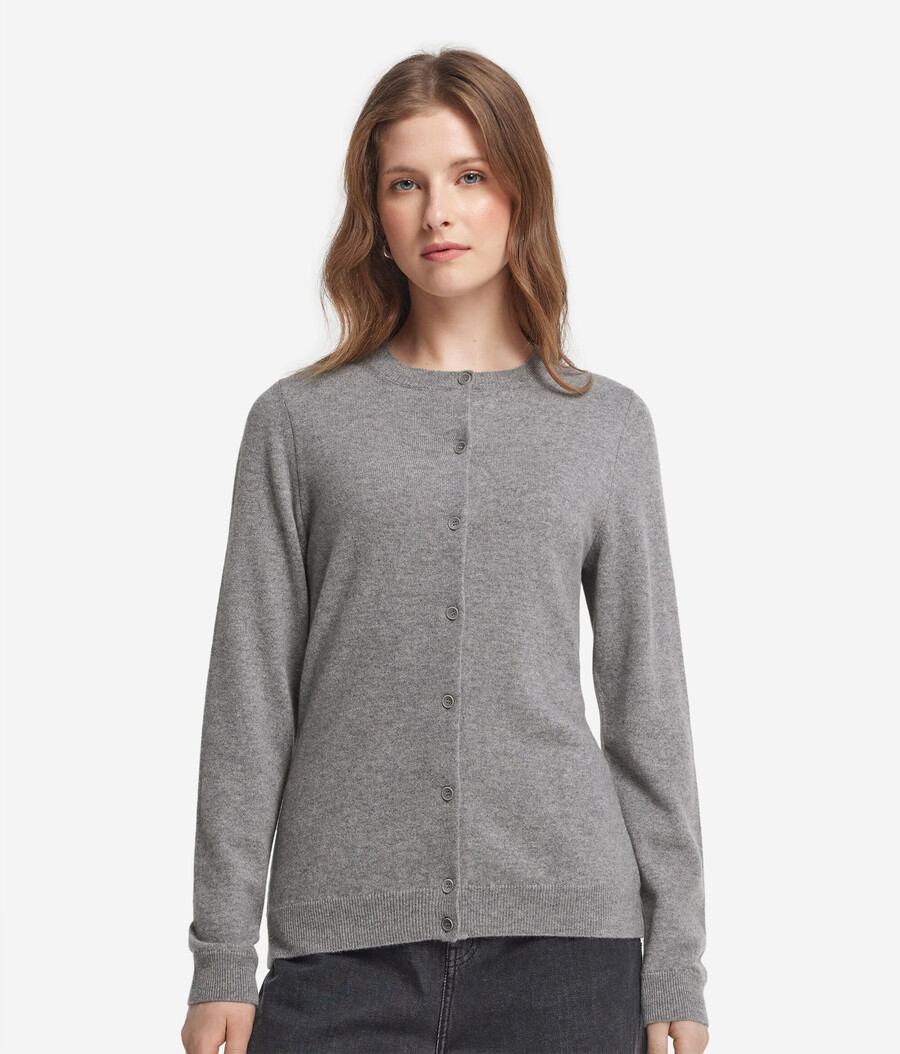 cardigan girocollo in cashmere ultra morbido
