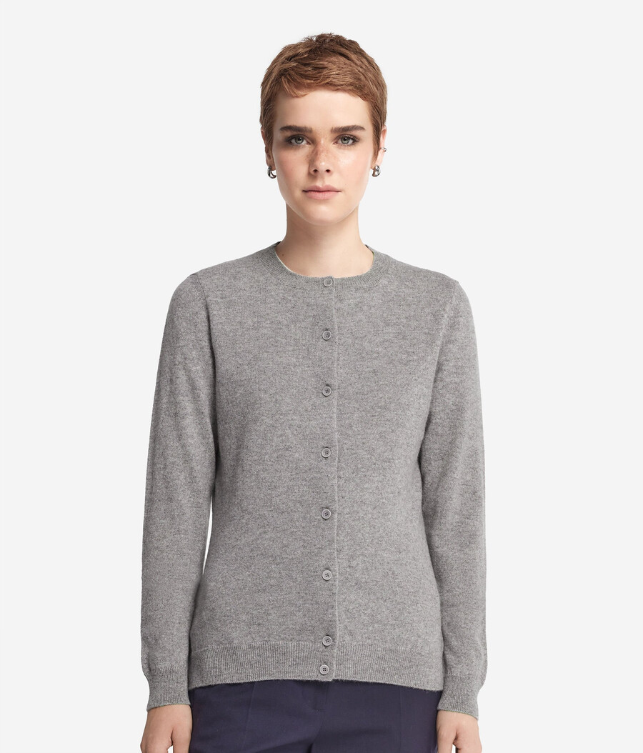 cardigan girocollo in cashmere ultra morbido