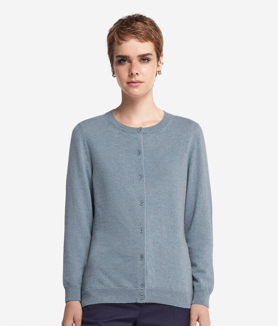 cardigan girocollo in cashmere ultra morbido