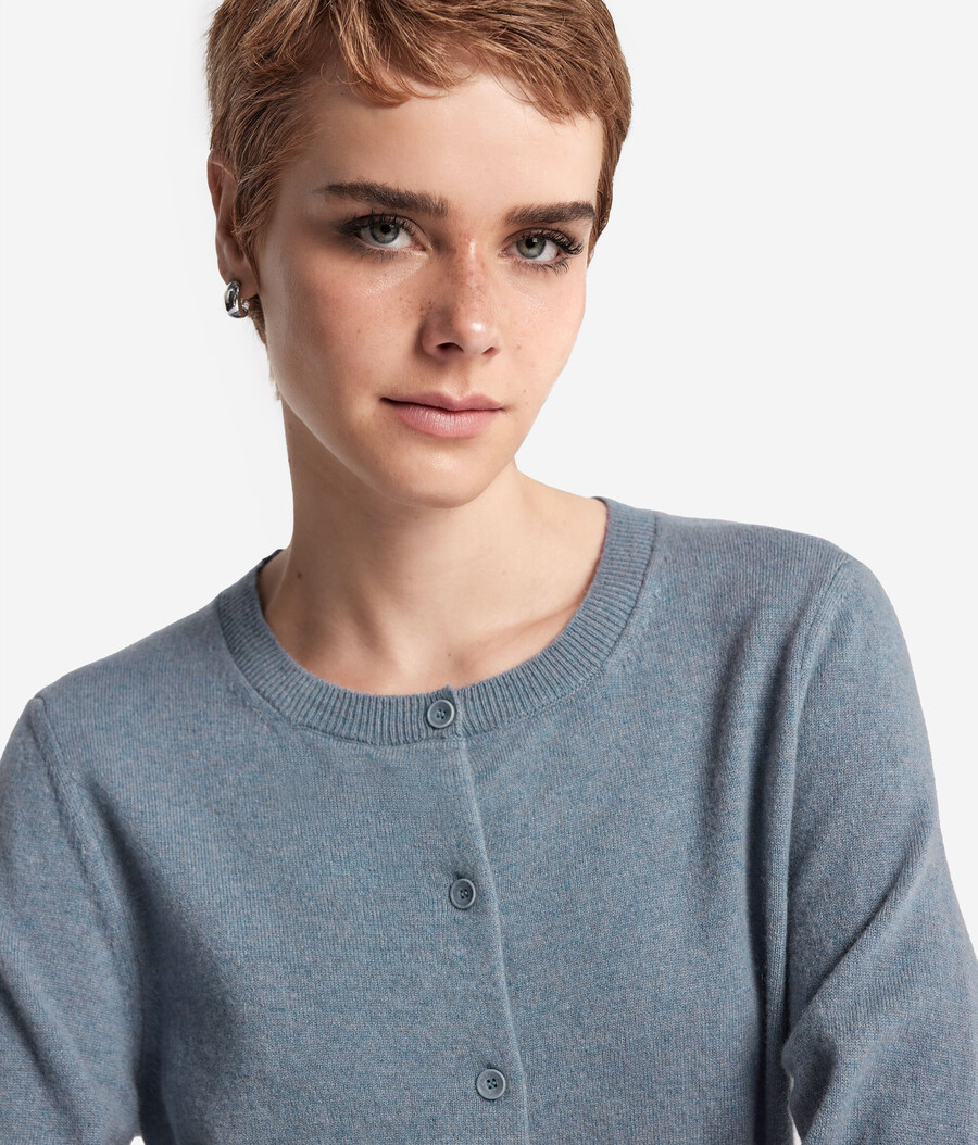 cardigan girocollo in cashmere ultra morbido