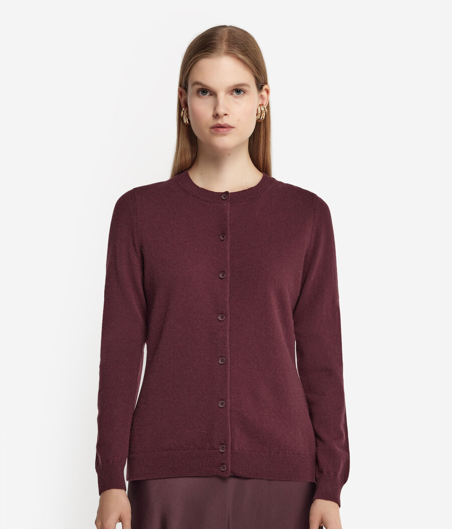 cardigan girocollo in cashmere ultra morbido