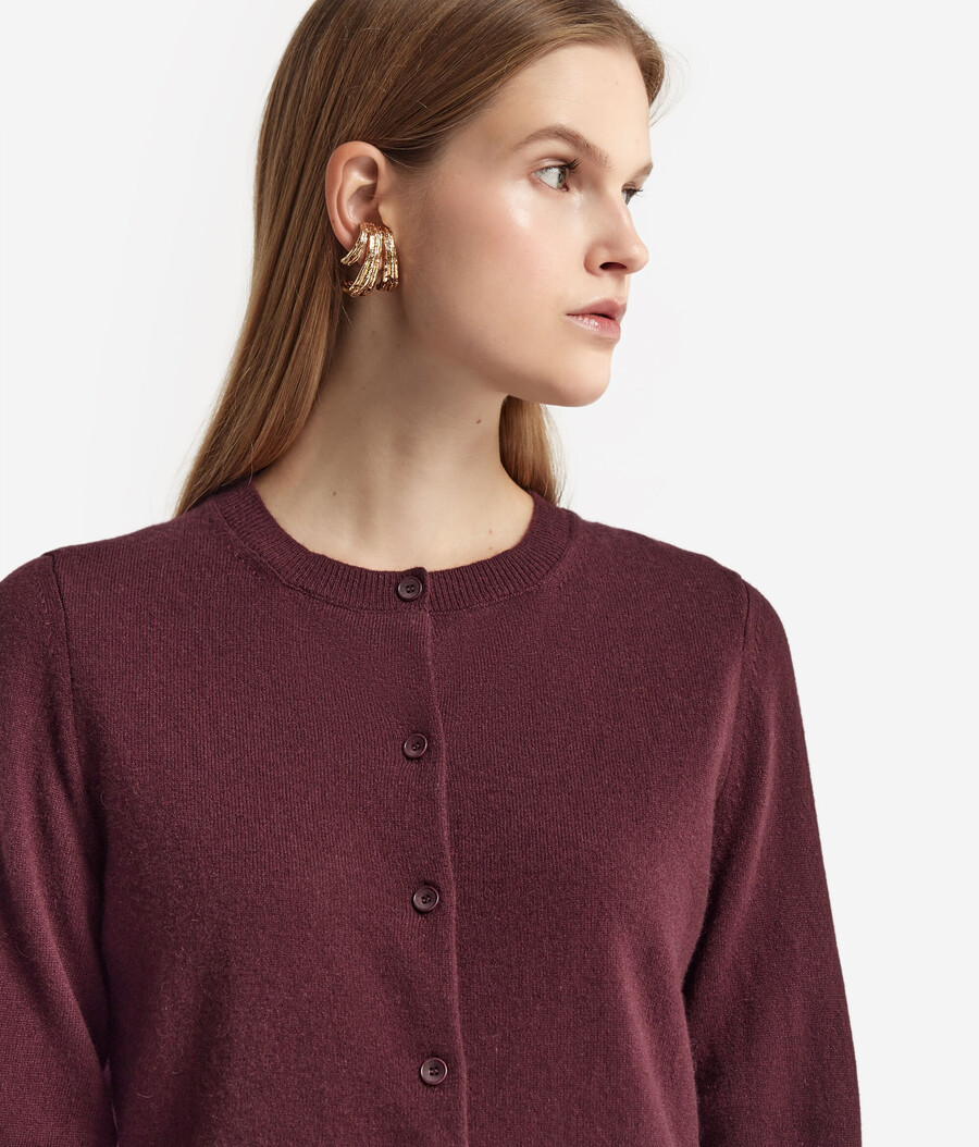 cardigan girocollo in cashmere ultra morbido