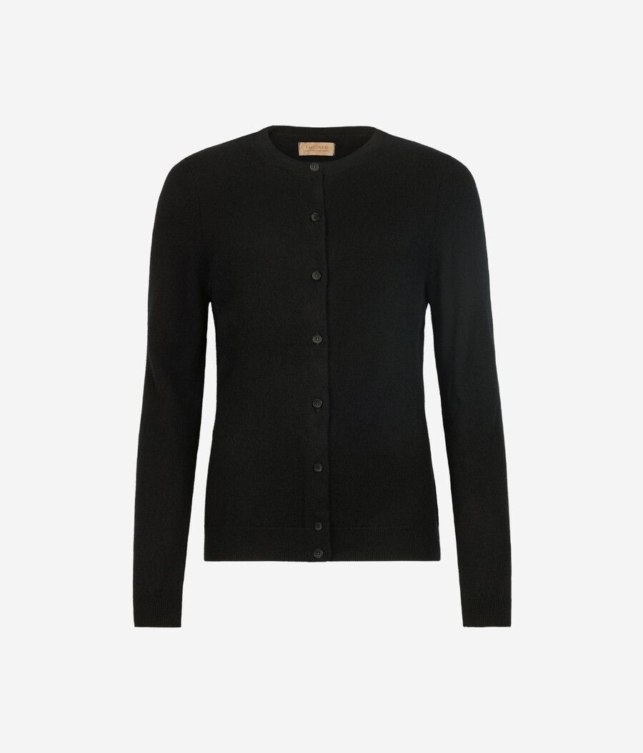 cardigan girocollo in cashmere ultra morbido
