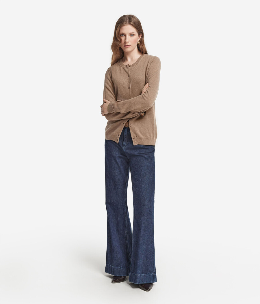 cardigan girocollo in cashmere ultra morbido