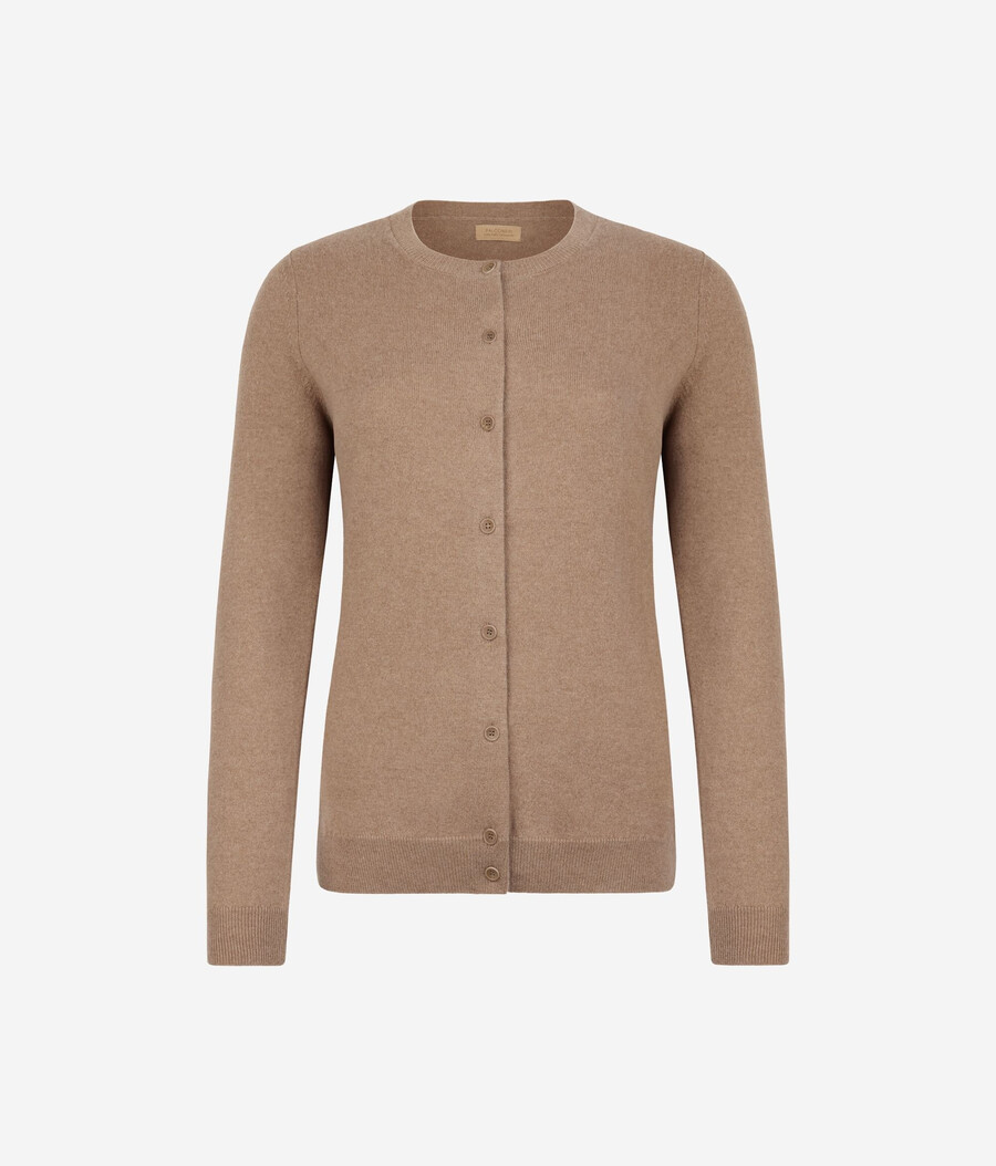 cardigan girocollo in cashmere ultra morbido
