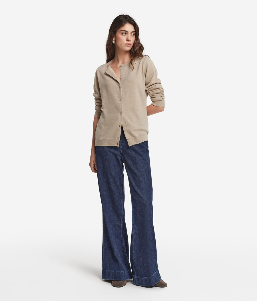 cardigan girocollo in cashmere ultra morbido