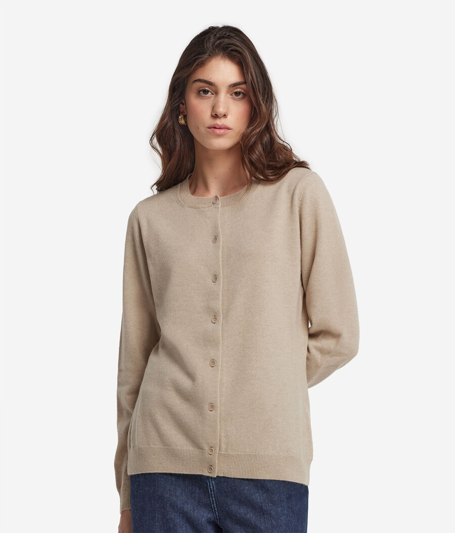 cardigan girocollo in cashmere ultra morbido