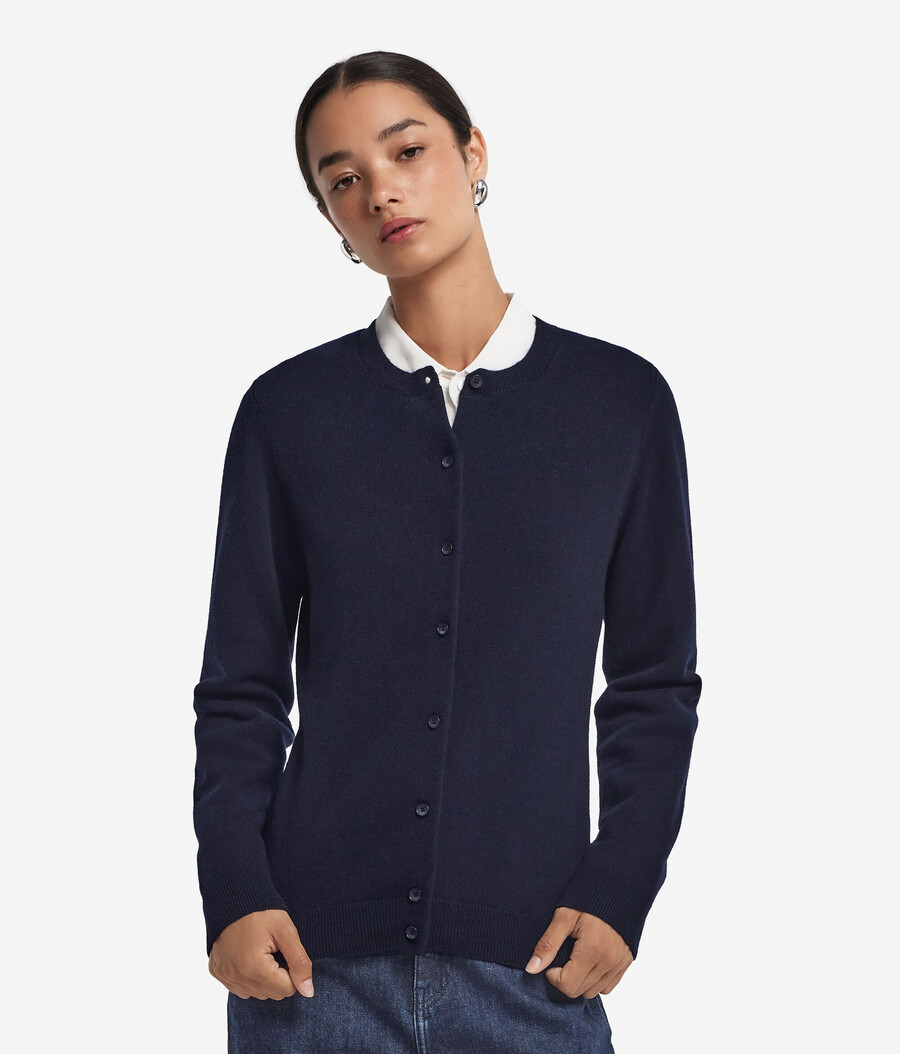 cardigan girocollo in cashmere ultra morbido