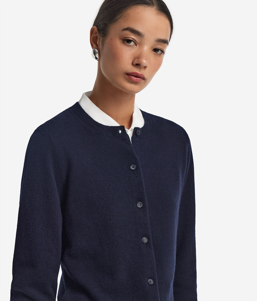 cardigan girocollo in cashmere ultra morbido