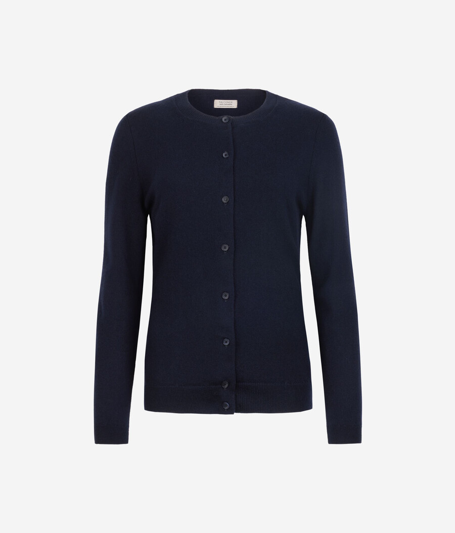 cardigan girocollo in cashmere ultra morbido
