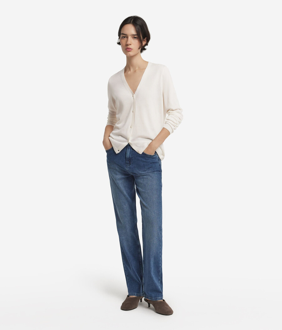 cardigan con scollo a v in cashmere ultrafine