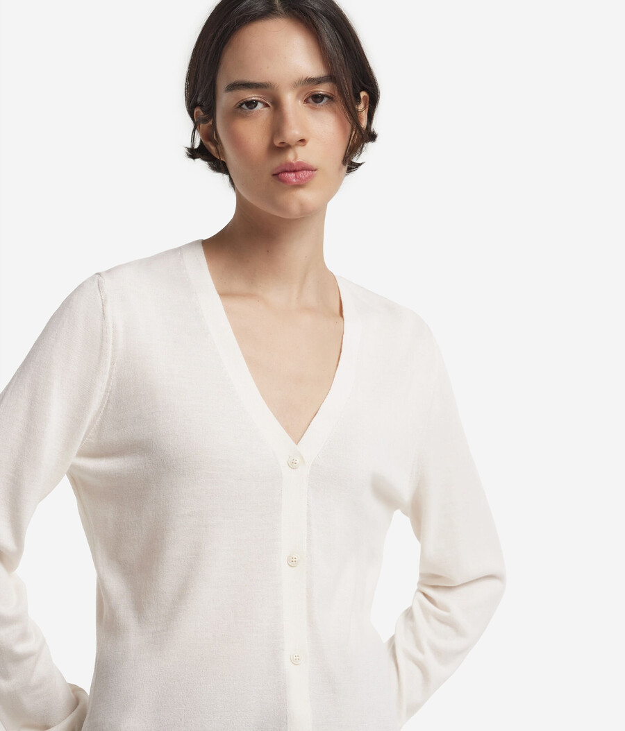 cardigan con scollo a v in cashmere ultrafine