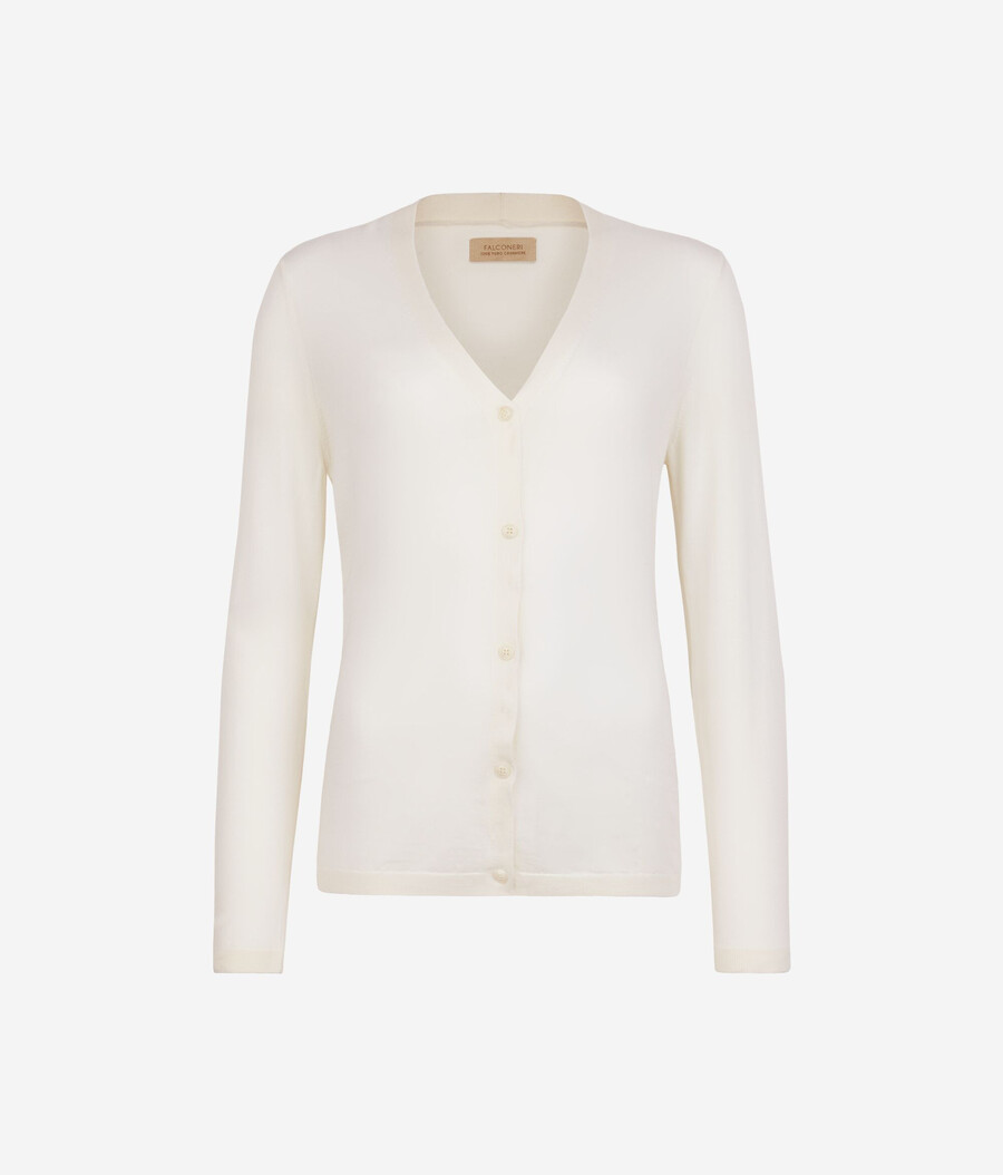 cardigan con scollo a v in cashmere ultrafine
