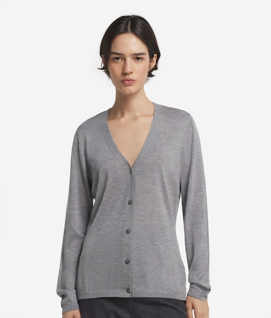 cardigan con scollo a v in cashmere ultrafine