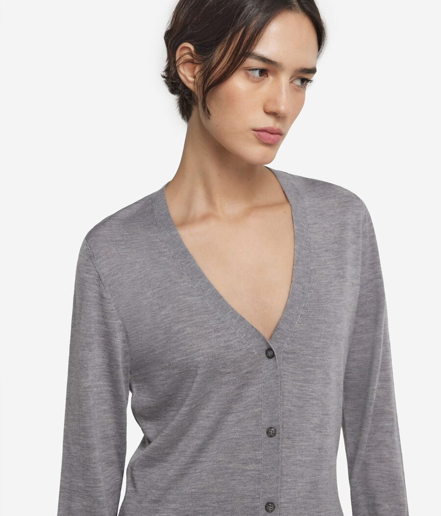 cardigan con scollo a v in cashmere ultrafine