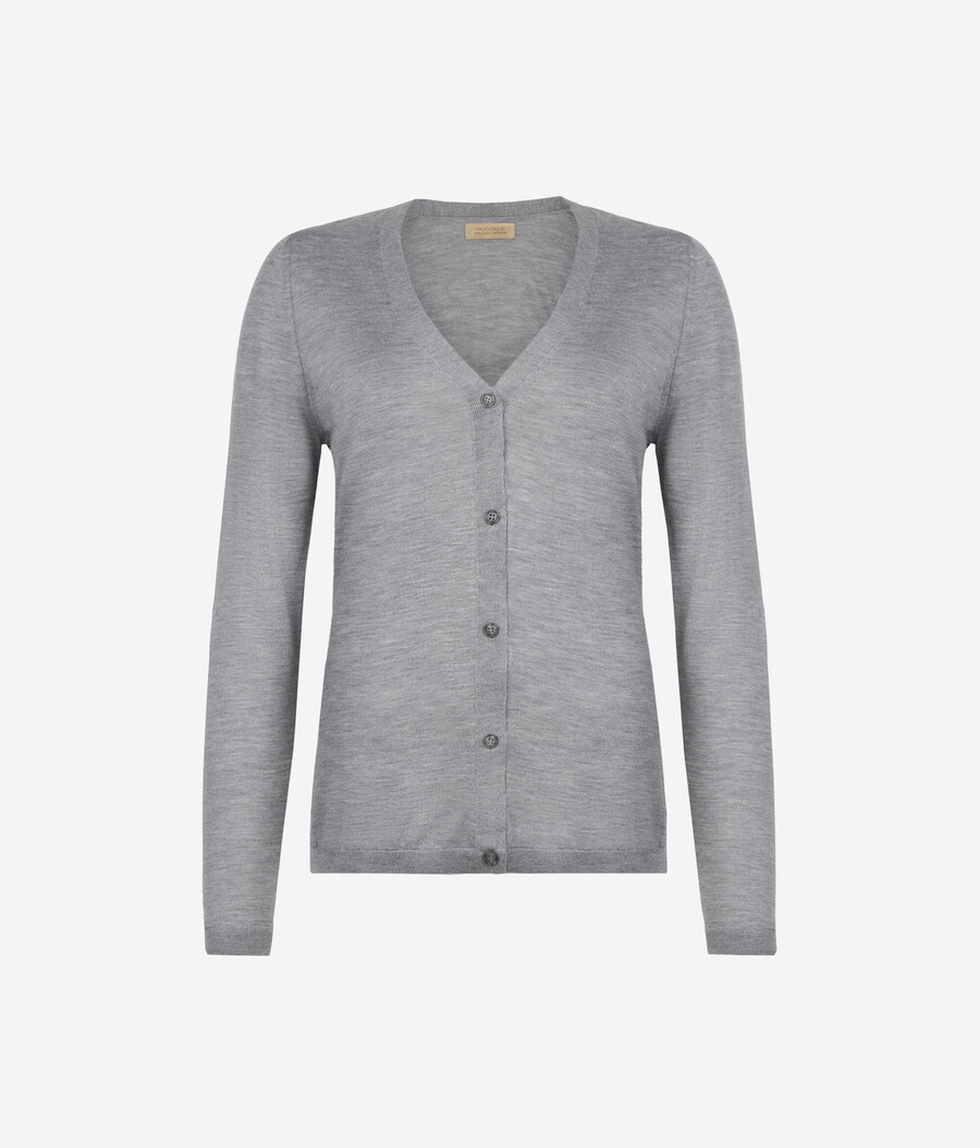 cardigan con scollo a v in cashmere ultrafine