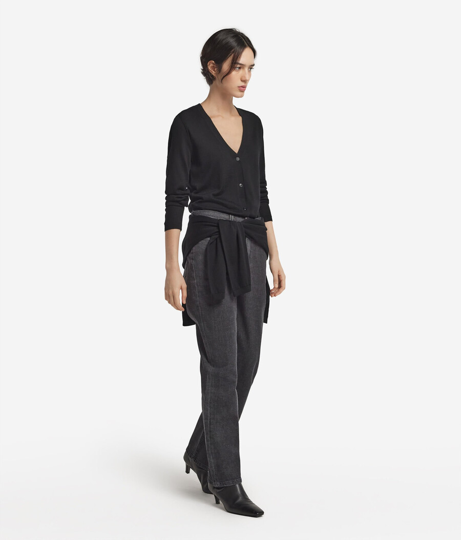 cardigan con scollo a v in cashmere ultrafine