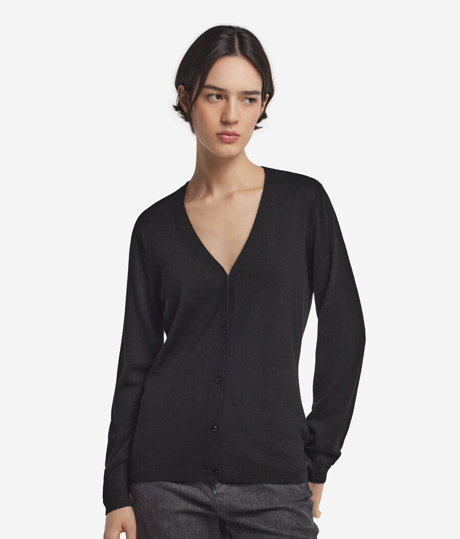 cardigan con scollo a v in cashmere ultrafine