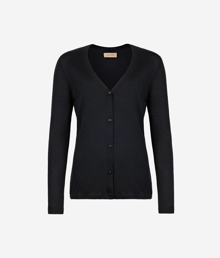 cardigan con scollo a v in cashmere ultrafine