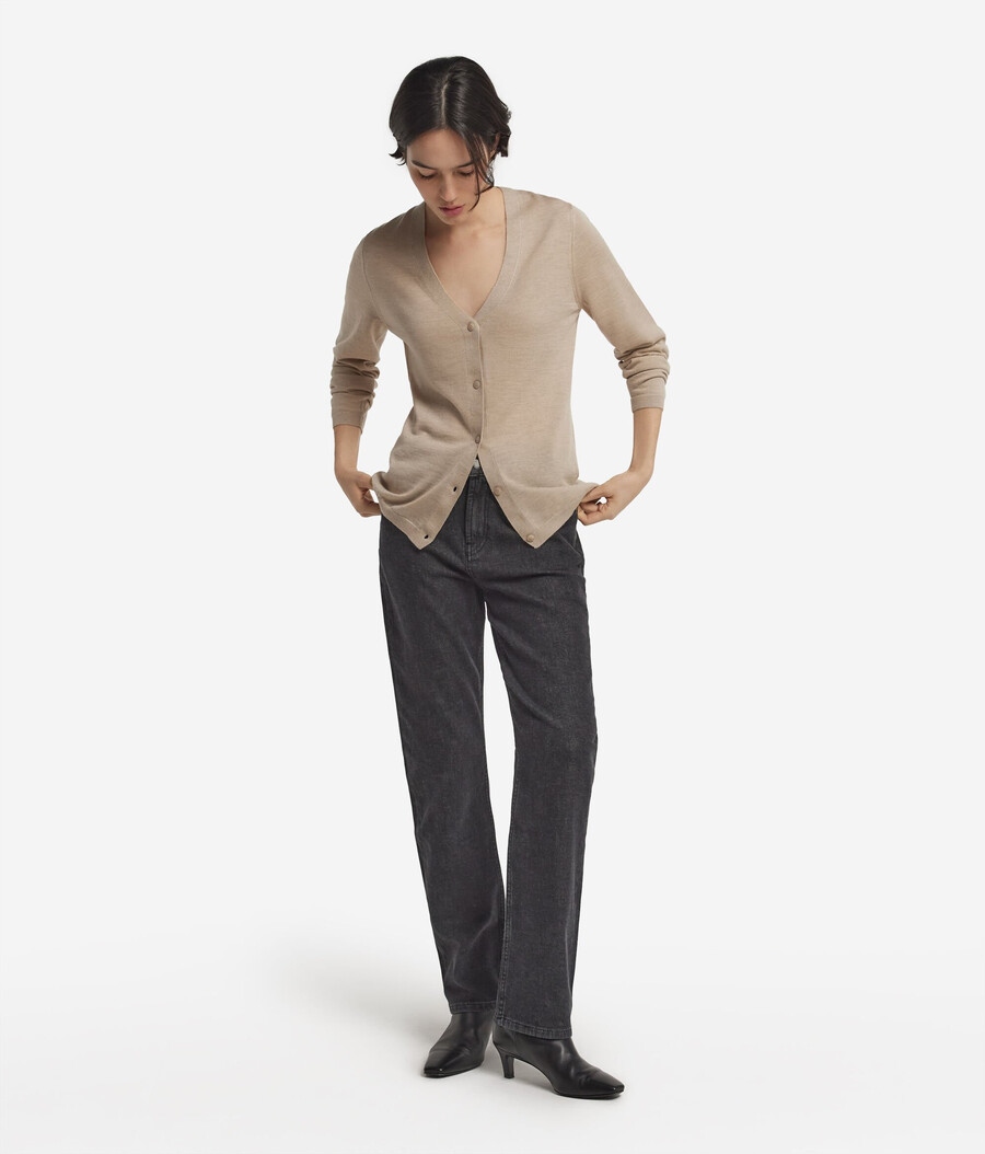 cardigan con scollo a v in cashmere ultrafine