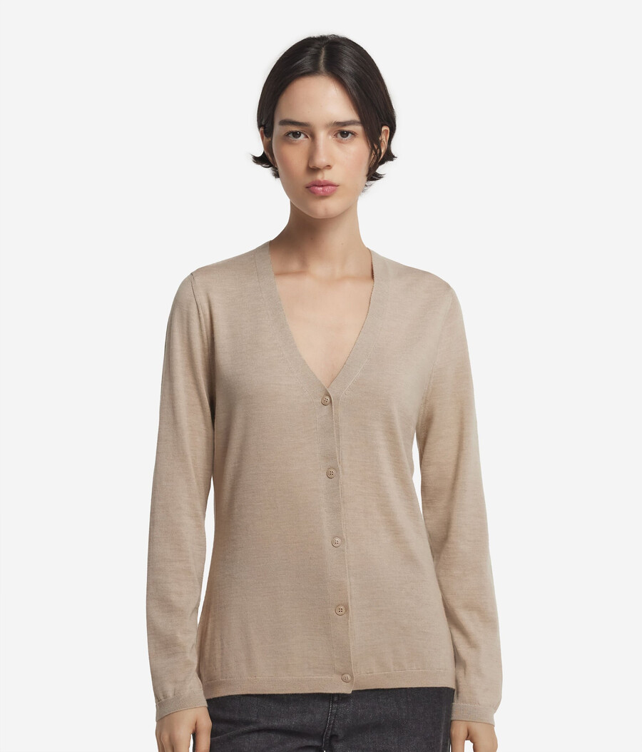 cardigan con scollo a v in cashmere ultrafine
