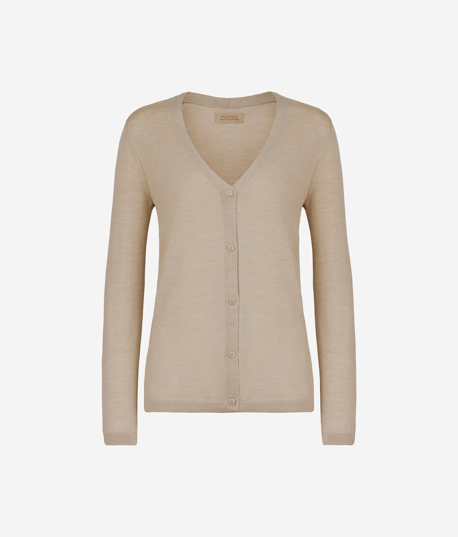 cardigan con scollo a v in cashmere ultrafine