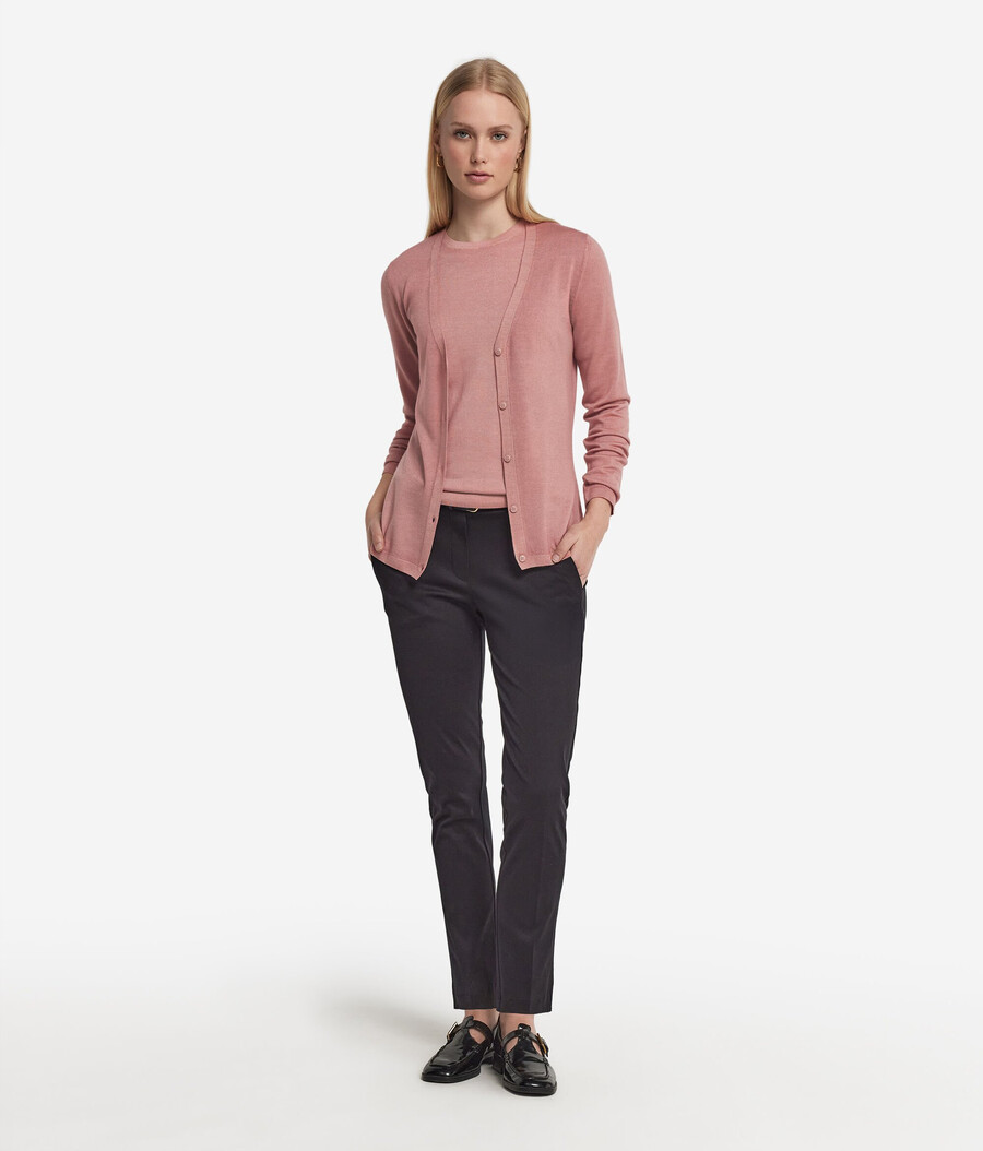 cardigan con scollo a v in cashmere ultrafine