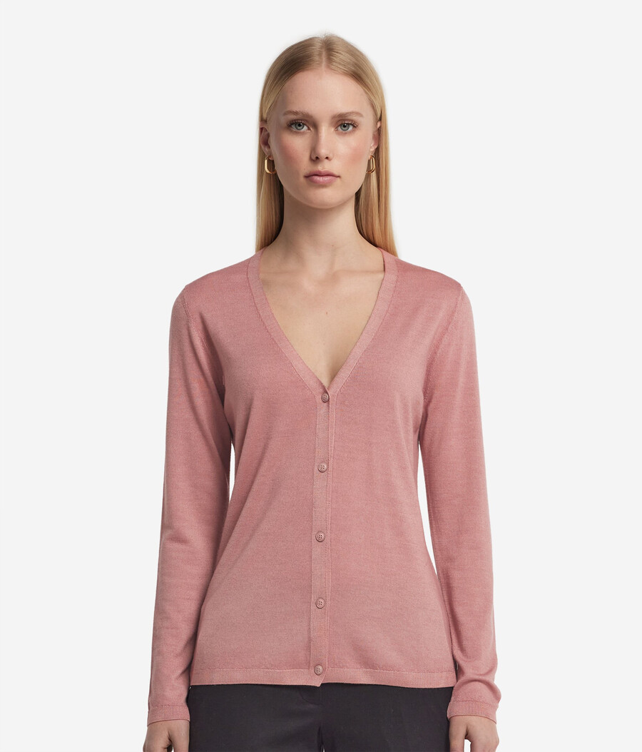 cardigan con scollo a v in cashmere ultrafine