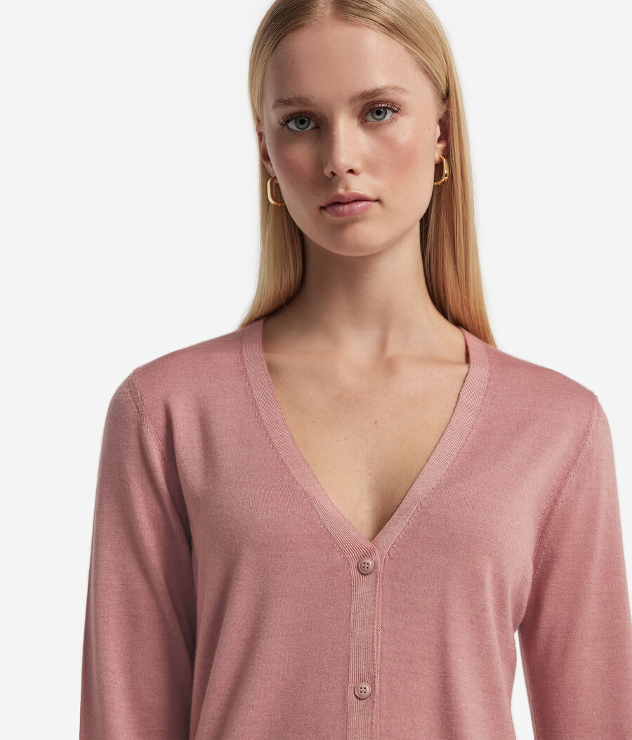 cardigan con scollo a v in cashmere ultrafine