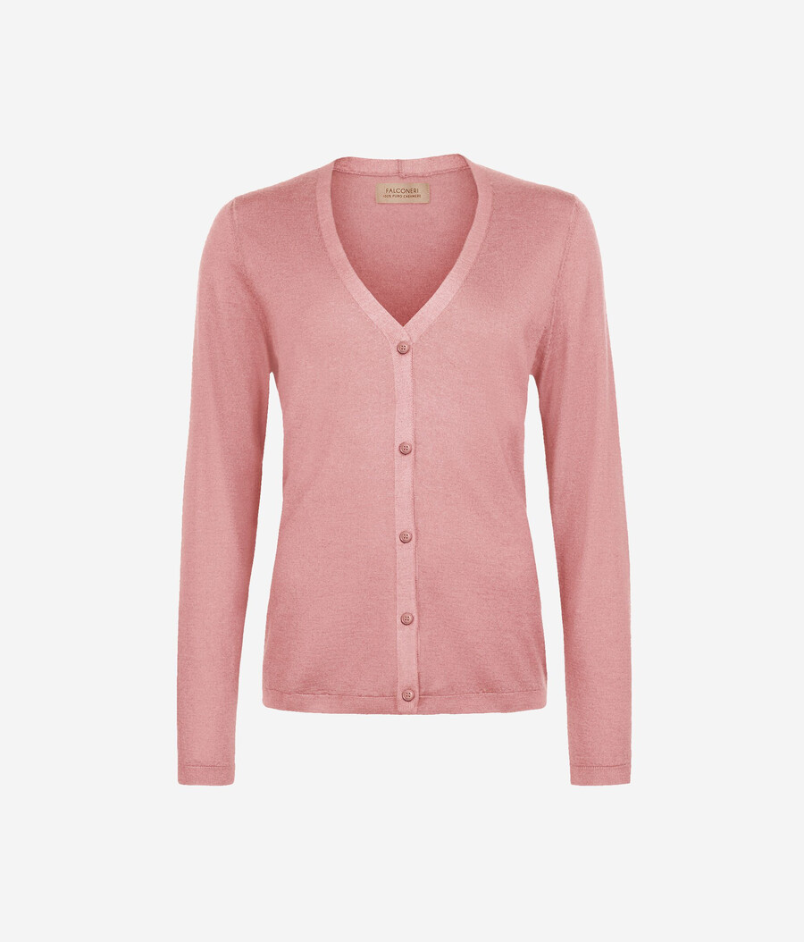 cardigan con scollo a v in cashmere ultrafine