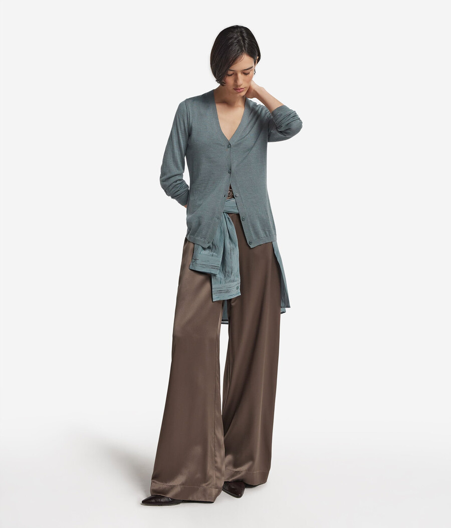 cardigan con scollo a v in cashmere ultrafine