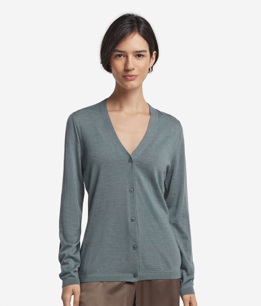 cardigan con scollo a v in cashmere ultrafine