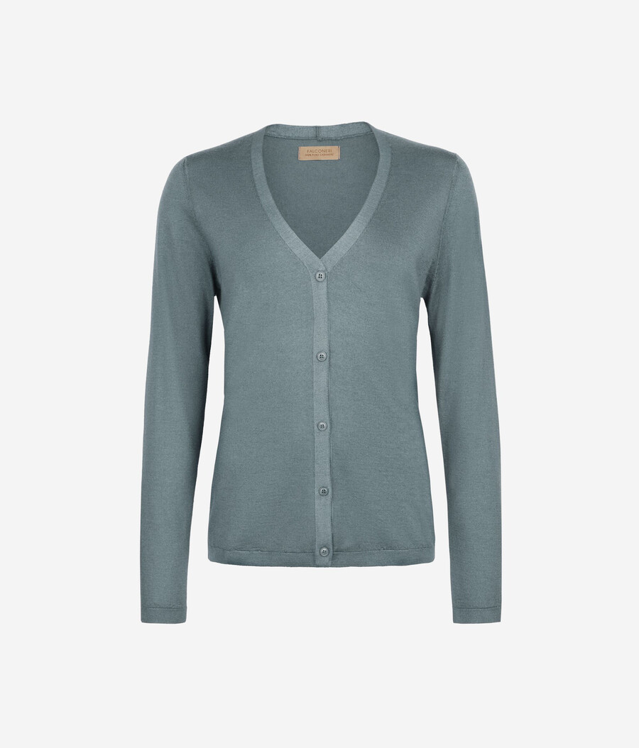 cardigan con scollo a v in cashmere ultrafine