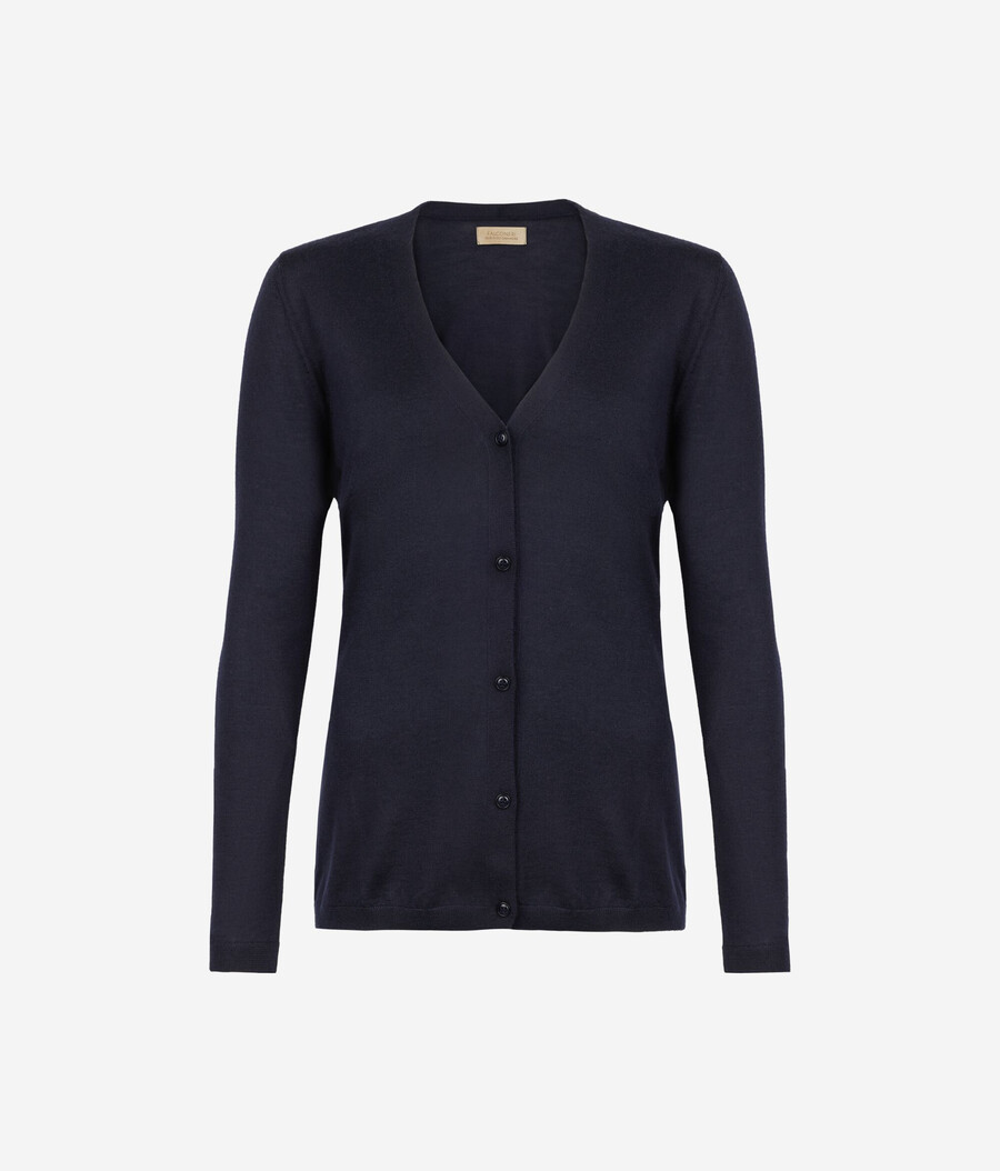 cardigan con scollo a v in cashmere ultrafine