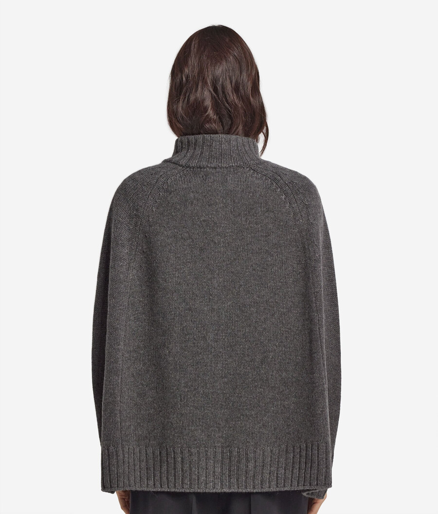 mantella con cerniera in cashmere ultra morbido