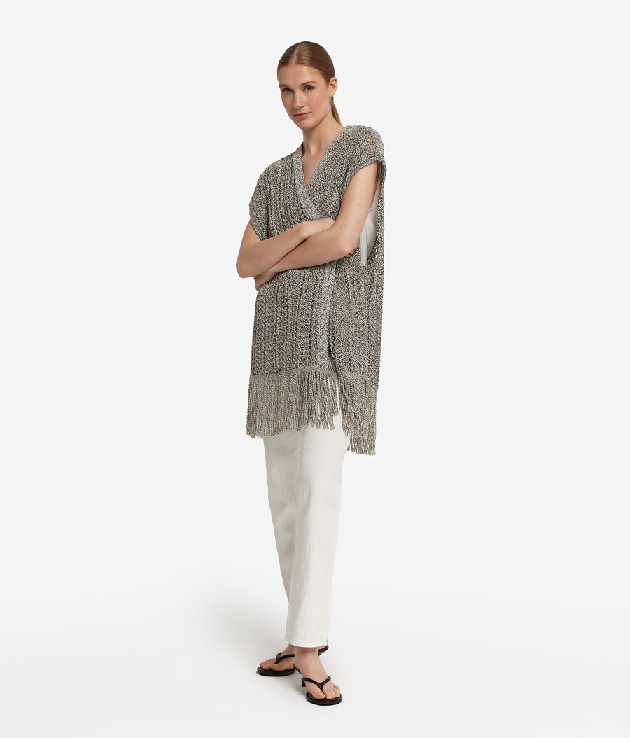 kimono traforato con paillettes