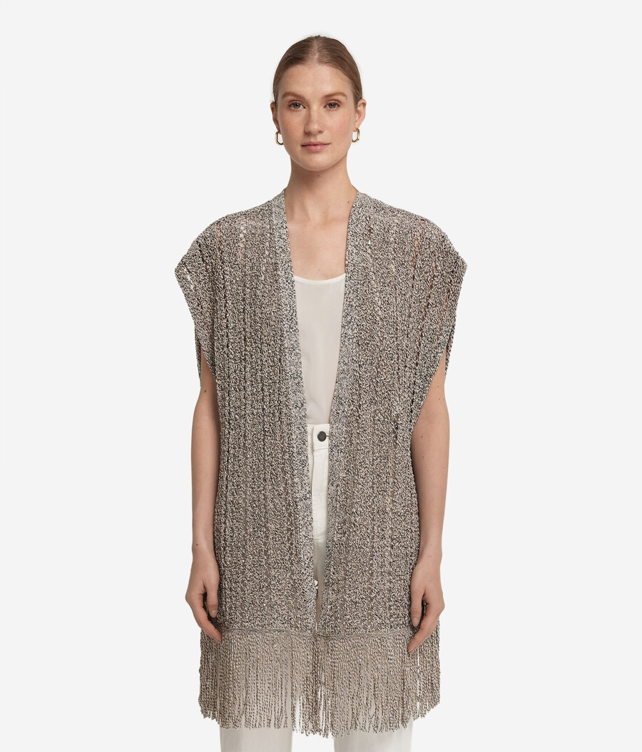 kimono traforato con paillettes
