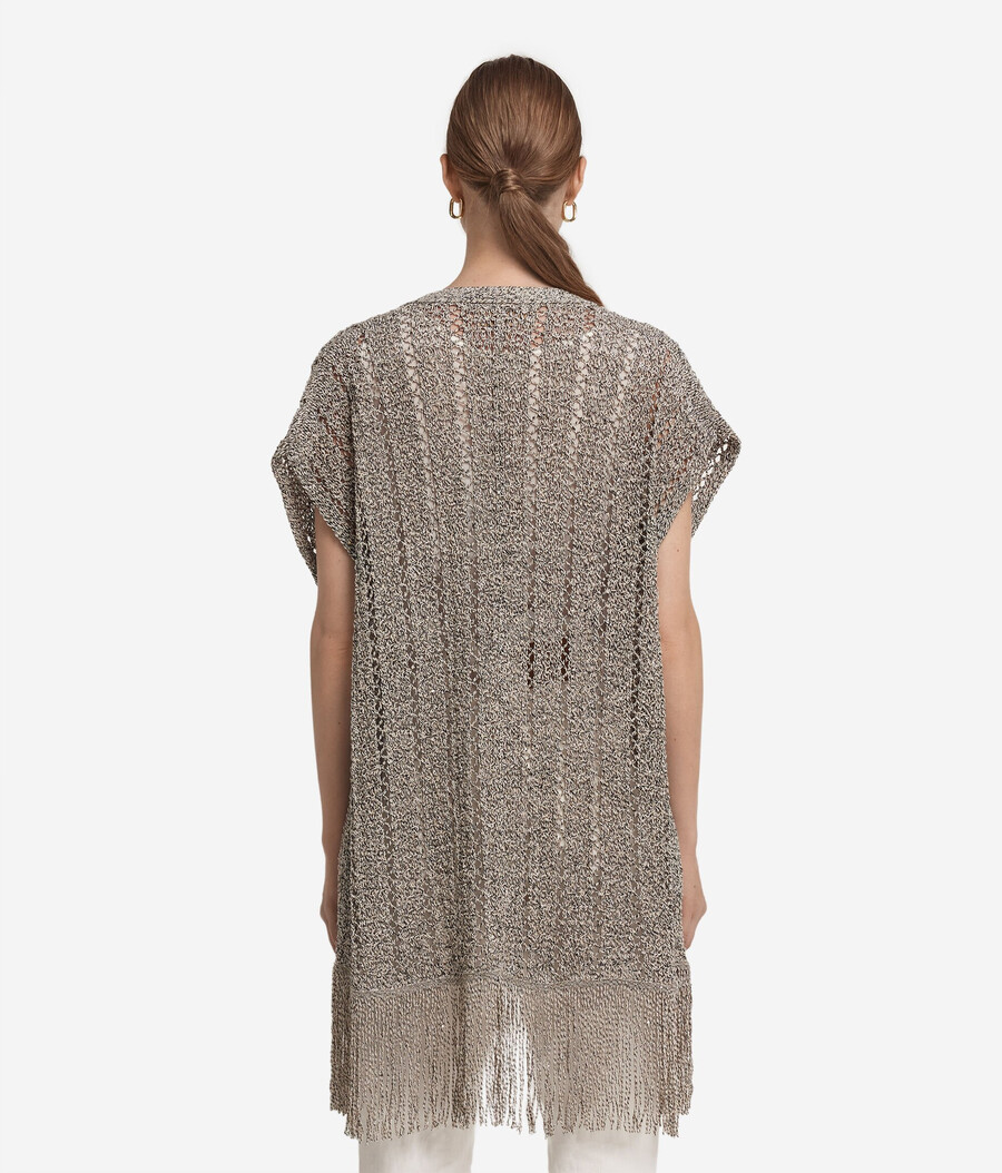 kimono traforato con paillettes