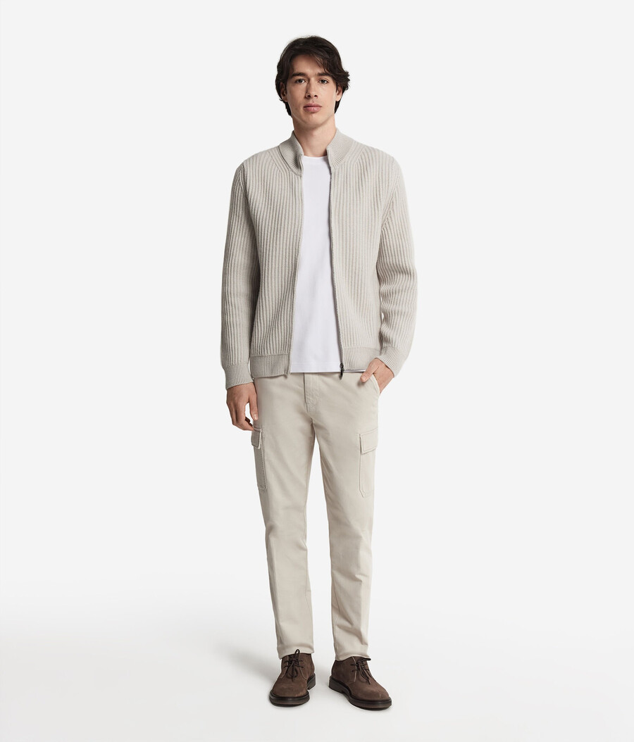 cardigan in cashmere ultra morbido a coste