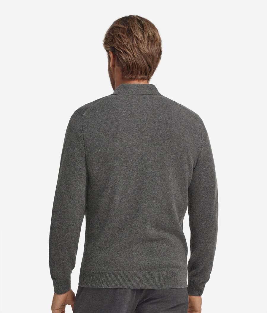 camicia con cerniera in cashmere ultra morbido