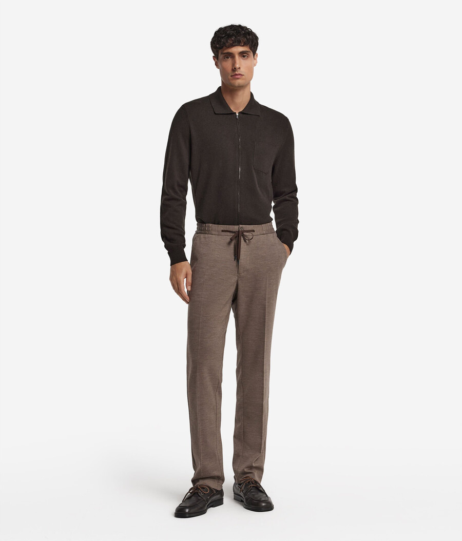 camicia con cerniera in cashmere ultra morbido