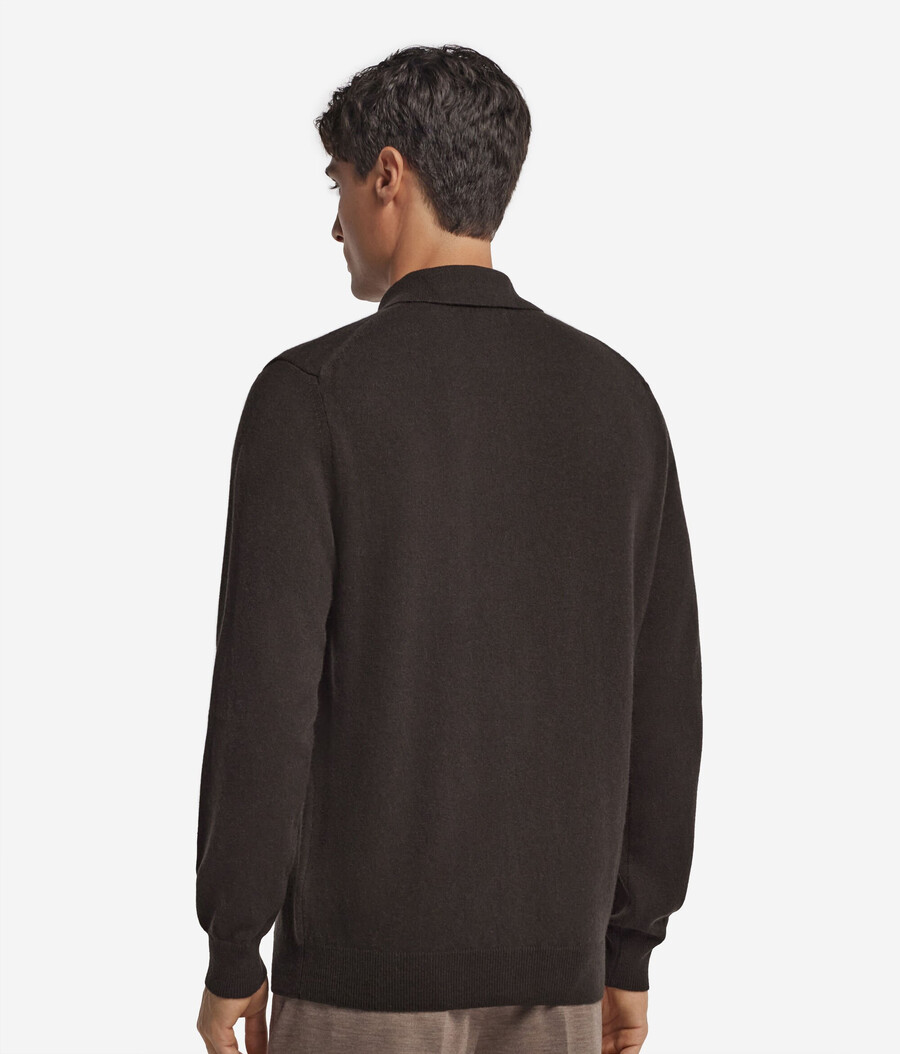 camicia con cerniera in cashmere ultra morbido