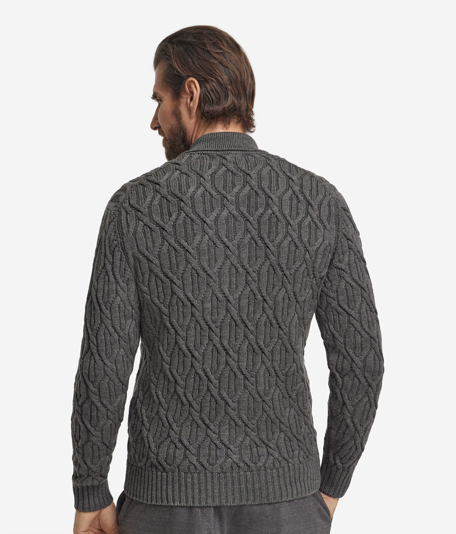 cardigan in lana a trecce