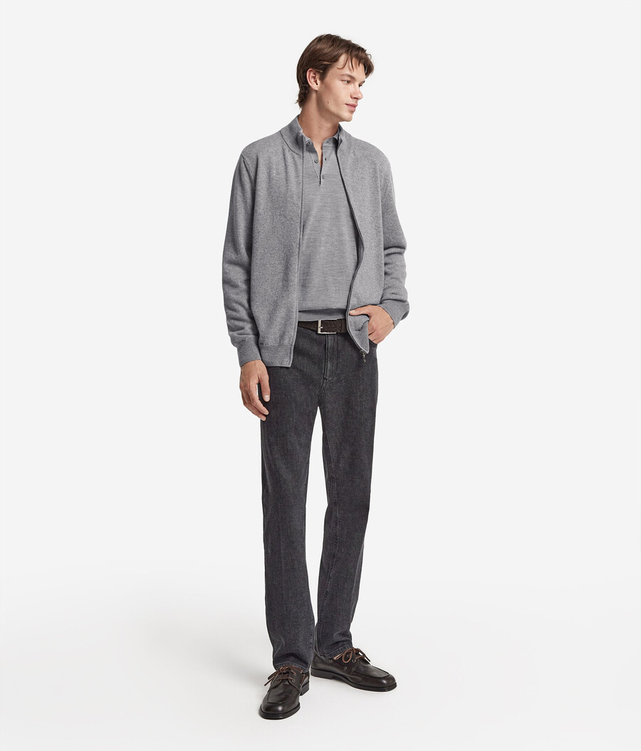 cardigan con zip intera in cashmere ultra morbido