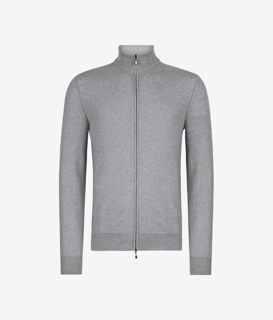 cardigan con zip intera in cashmere ultra morbido